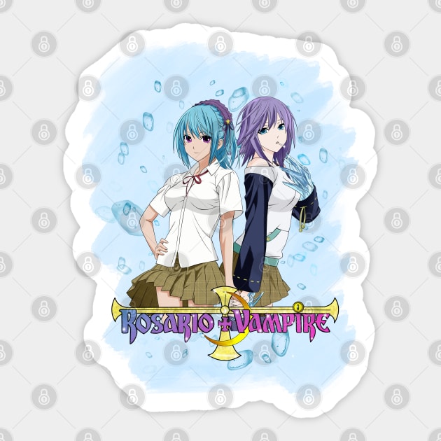 Rosario Vampire - Kurumu and Mizore Sticker by Nykos